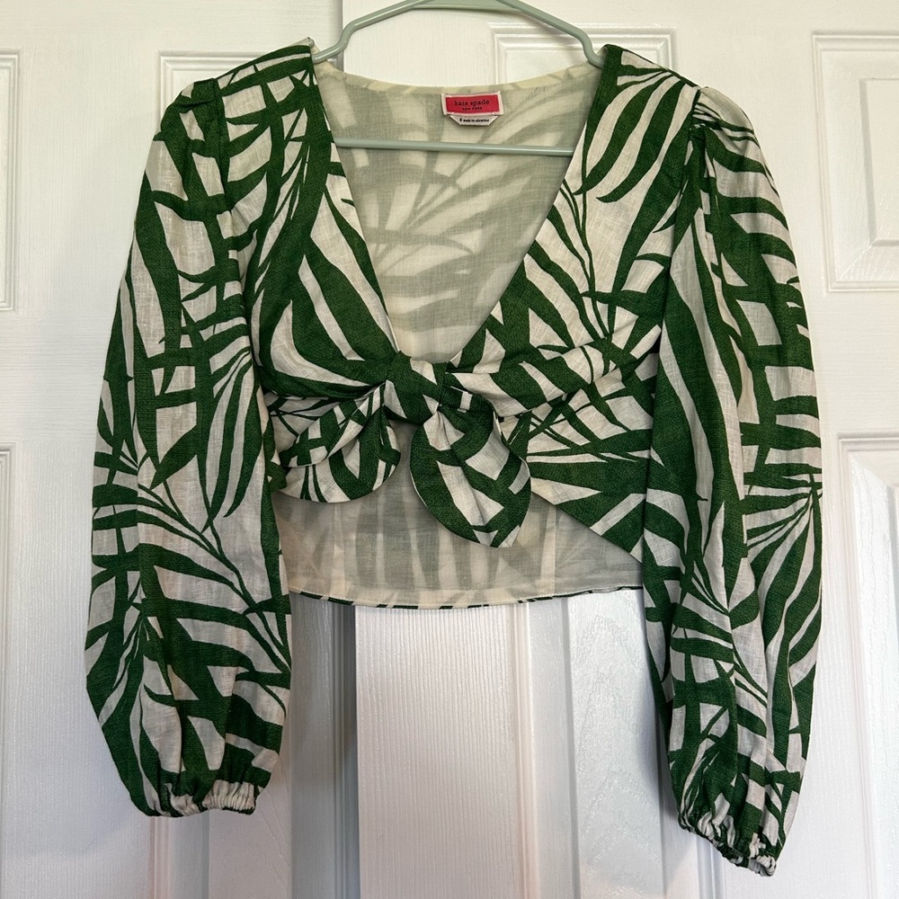 Kate Spade Palm Fronds Crop Top Sz 6